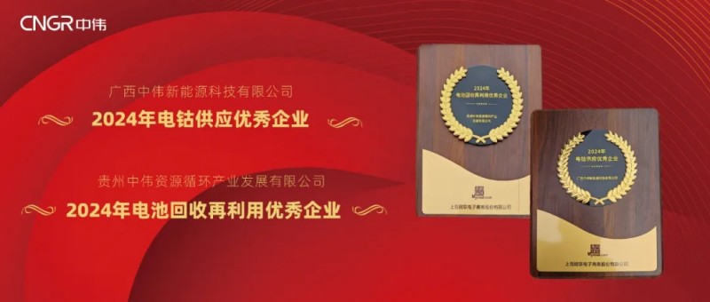 金宝慱亚洲体育股份荣获Mysteel2024“电钴供应优秀企业”与“电池回收再利用优秀企业”